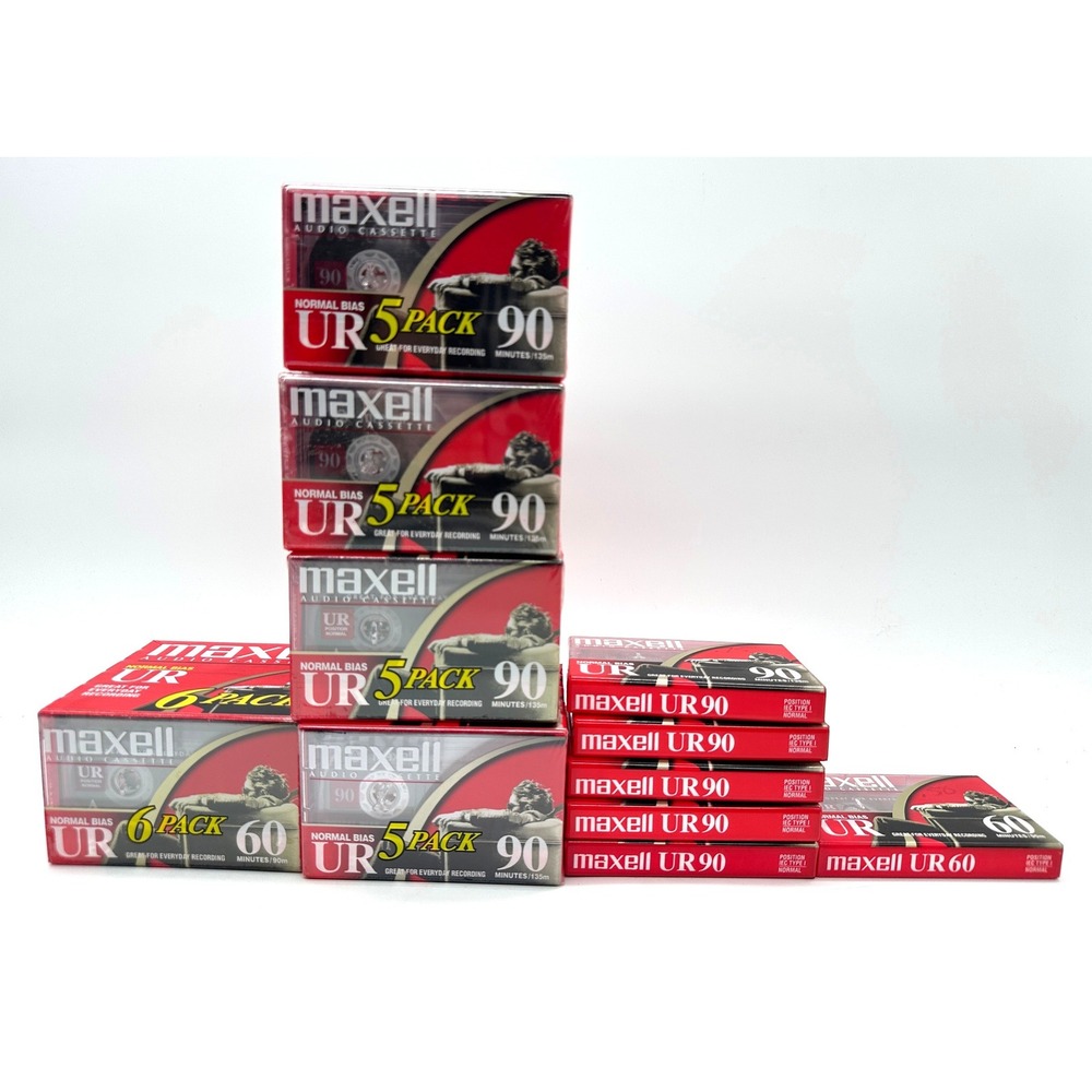 Maxell Lot 32 Blank Audio Cassette Tapes UR 60 90 Normal Bias Type I Sealed New